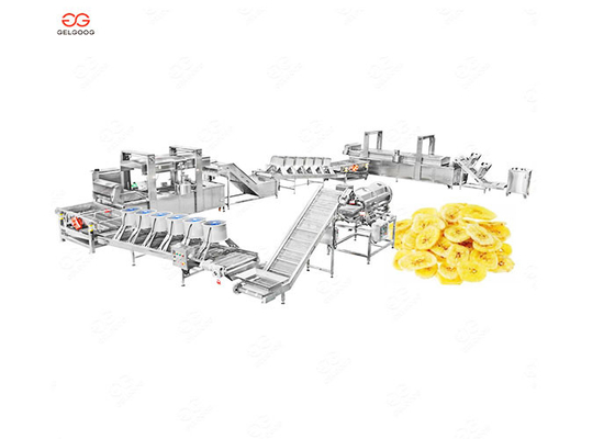 China Máquina verde de las patatas fritas del llantén del plátano con la función rebanadora y que desaceita 100 kilogramo/H proveedor